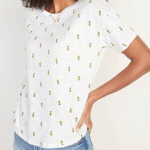 Old Navy Loose Printed Pineapples Slub-Knit Easy Tee
